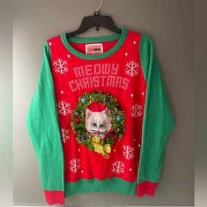 Tipsy Elves - Ugly Christmas Sweater - Meowy Christmas